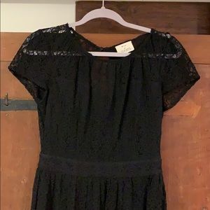 Black lace patterned skater style dress